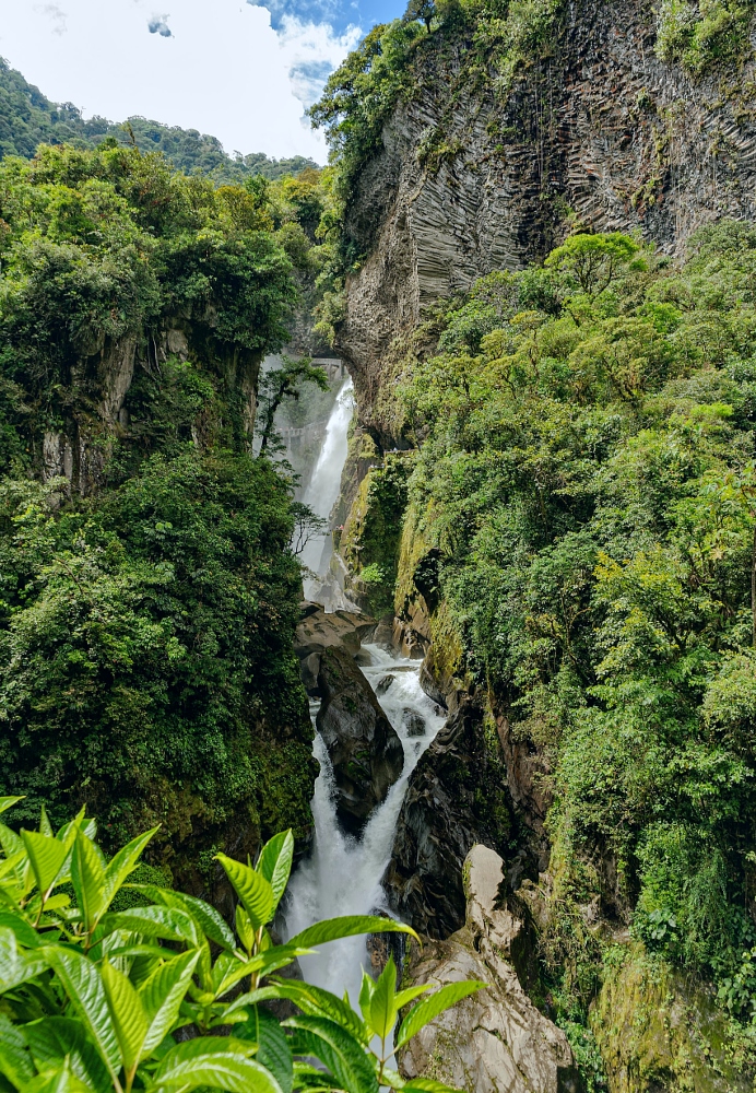 Bask in the waterfalls and hot springs in Banos