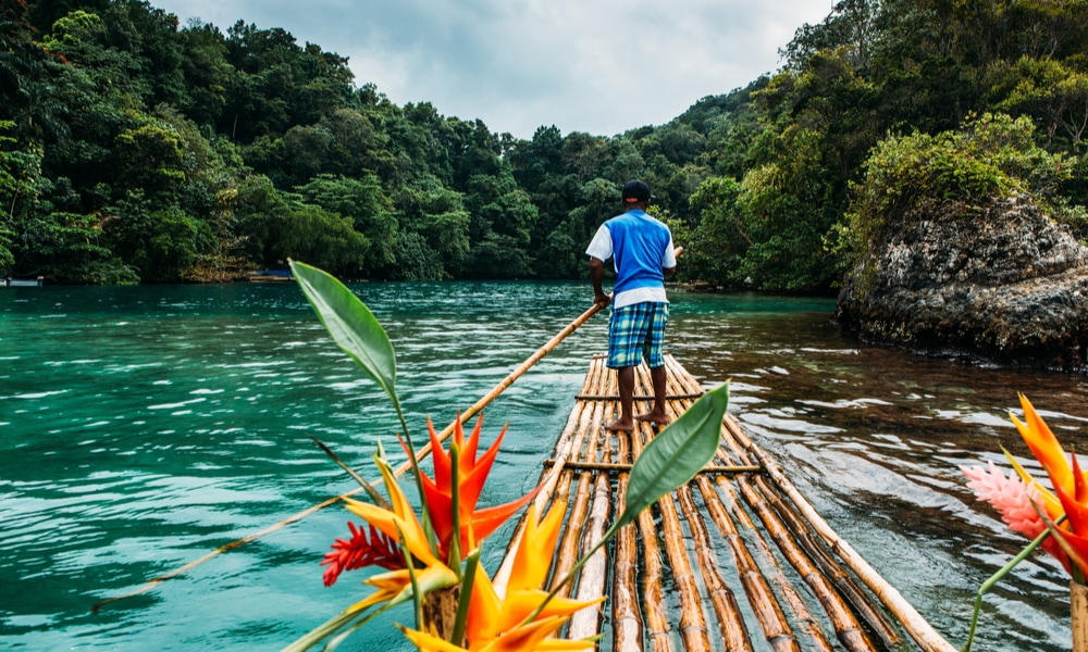 Bamboo river rafting on the Martha Brae River