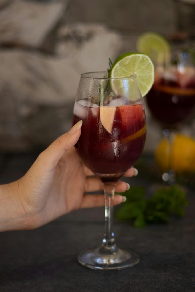 A glass of sangria