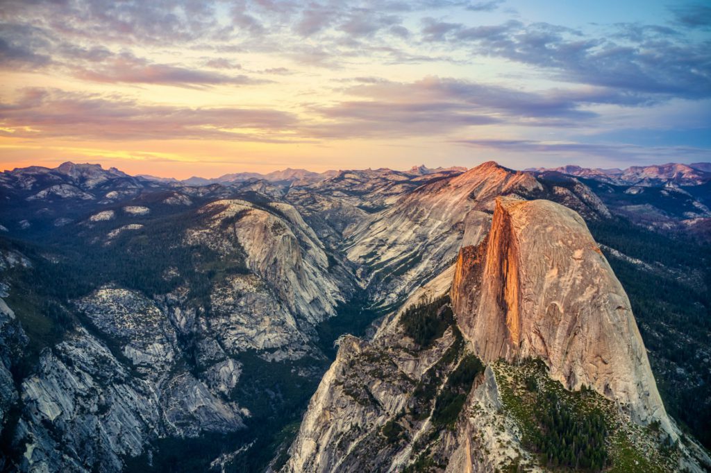 Half dome and Yosemite Valley