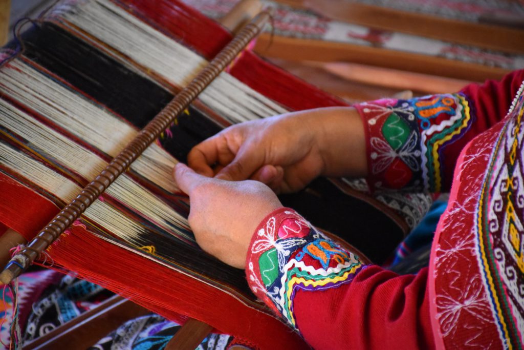 Woman weaving in Arequipa, Peru