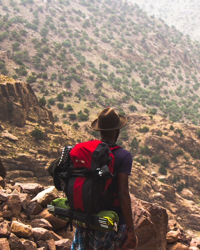 Hiker in Imlil, Morocco