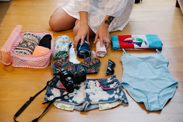 Woman packing for travel