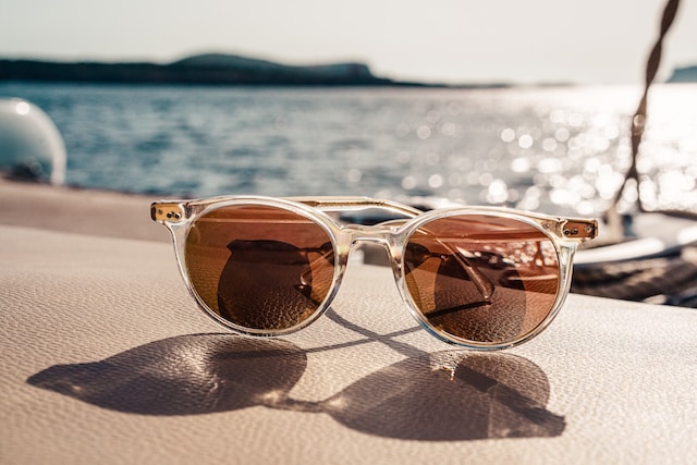 Sunglasses on a boat