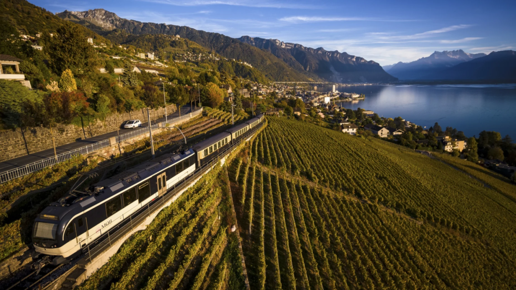 Train from Montreux to Gruyères