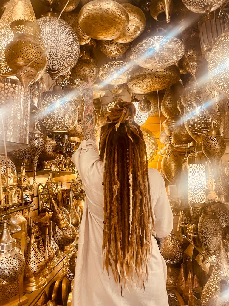 Woman in markets in Marrakech, Morocco