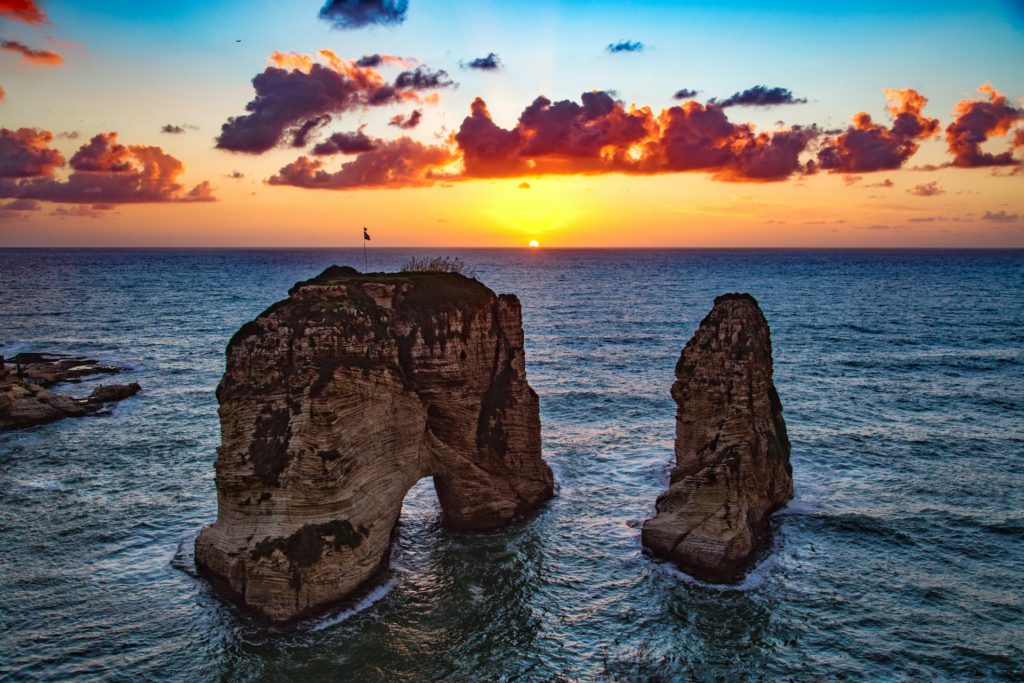 Raouche Rocks in Beirut, Lebanon