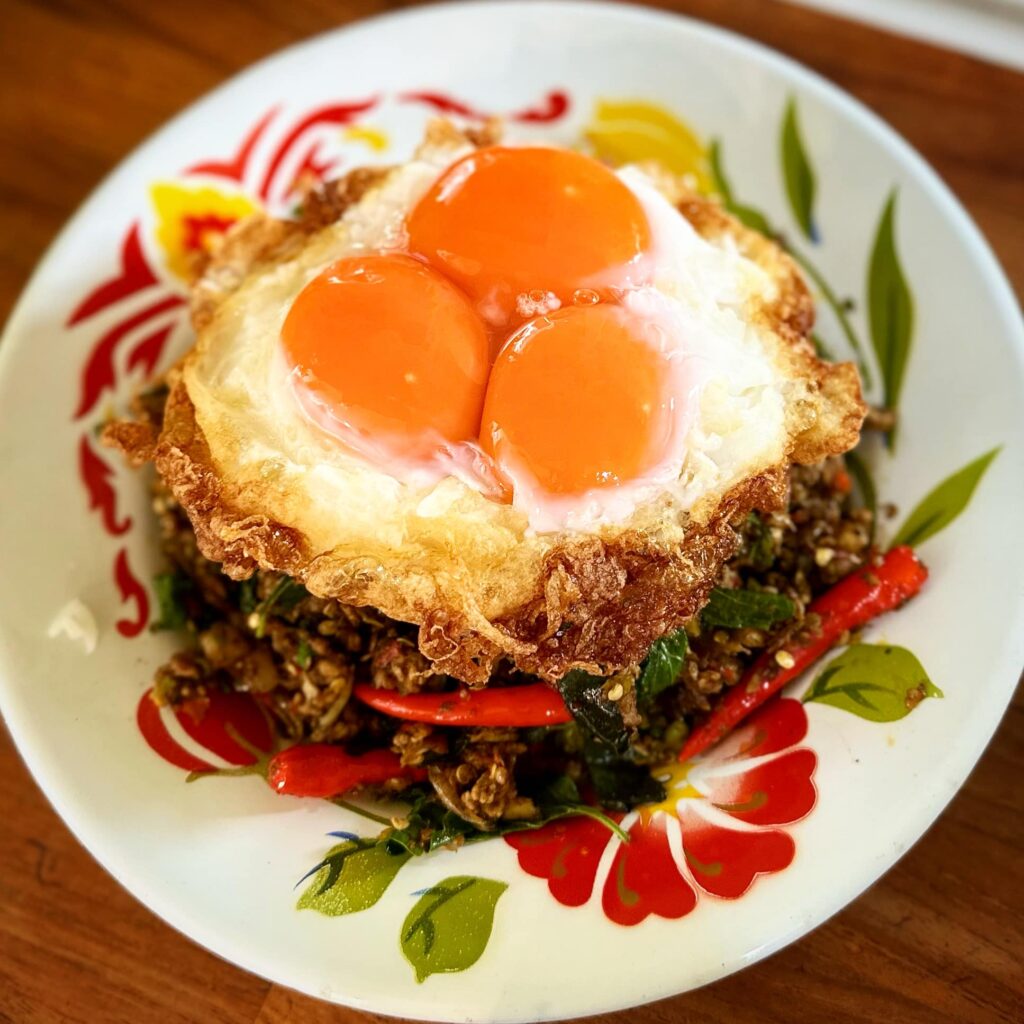 Pad Kra Pao Moo Saap (Basil minced pork rice) from Phed Mark — Thai food